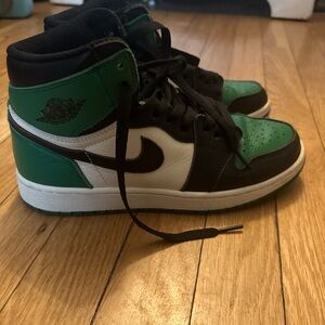 Green and Black High-Top Sneakers